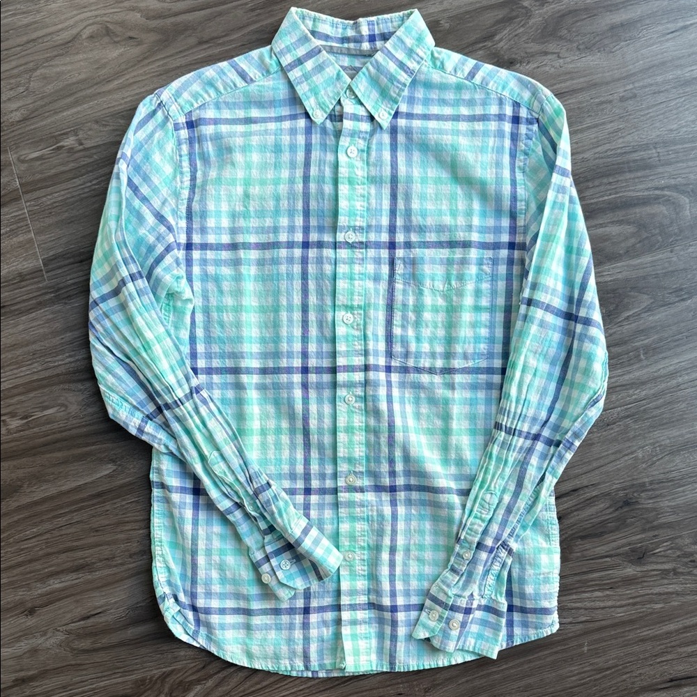 Men's Blue  Plaid Shirt